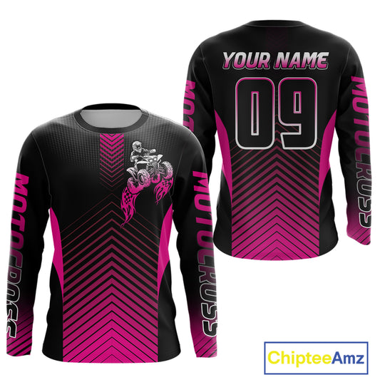 Pink ATV Riding Jersey Custom Quad Bike Jersey for Men Kid Women  ATV Racing Shirt MX105