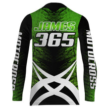 Load image into Gallery viewer, MX Racing Jersey Personalized Motocross UPF30+ Adult&amp;Kid Green Dirt Bike Off-road Motorcycle XM109