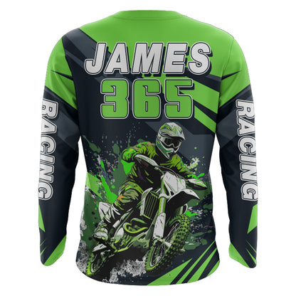 Motocross Racing Jersey Green UPF30+ Men Kid Dirt Bike Shirt Off-Road Jersey Motorcycle XM118