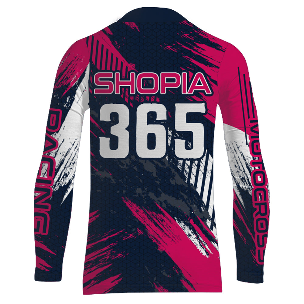 Pink Motocross Racing Jersey Upf30+ Off-road MX Racing Dirt Bike Jersey Kid Girl Women XM174