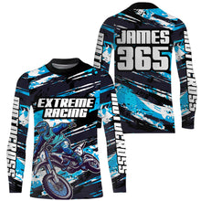 Load image into Gallery viewer, Motocross Racing Jersey Blue Men Kid Women Upf30+ Dirt Bike Off-Road MX Racing Shirt XM244
