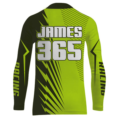 Green Motocross Racing Jersey Upf30+ Dirt Bike Shirt Motorcycle Men Kid Women XM176