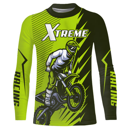 Green Motocross Racing Jersey Upf30+ Dirt Bike Shirt Motorcycle Men Kid Women XM176