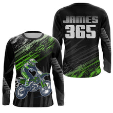 Load image into Gallery viewer, Motocross Racing Jersey Green Black UPF30+ Youth Dirt Bike Shirt Men Kid Off-road Shirt XM181