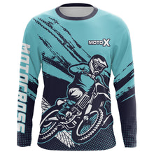 Load image into Gallery viewer, Motocross Racing Jersey Blue Upf30+ Dirt Bike Shirt Men Kid Women Motorcycle Jersey XM252