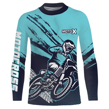 Motocross Racing Jersey Blue Upf30+ Dirt Bike Shirt Men Kid Women Motorcycle Jersey XM252