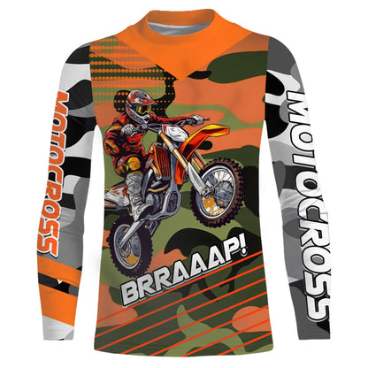 Camo Motocross Racing Jersey UPF30+ Youth Dirt Bike Shirt Kid Women Men Off-road Jersey XM132
