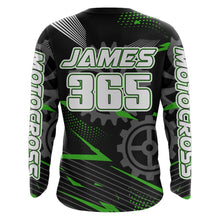 Load image into Gallery viewer, Green Motocross Racing Jersey UPF30+ Dirt Bike Shirt Kids Women Men Extreme Off-road Jersey XM134
