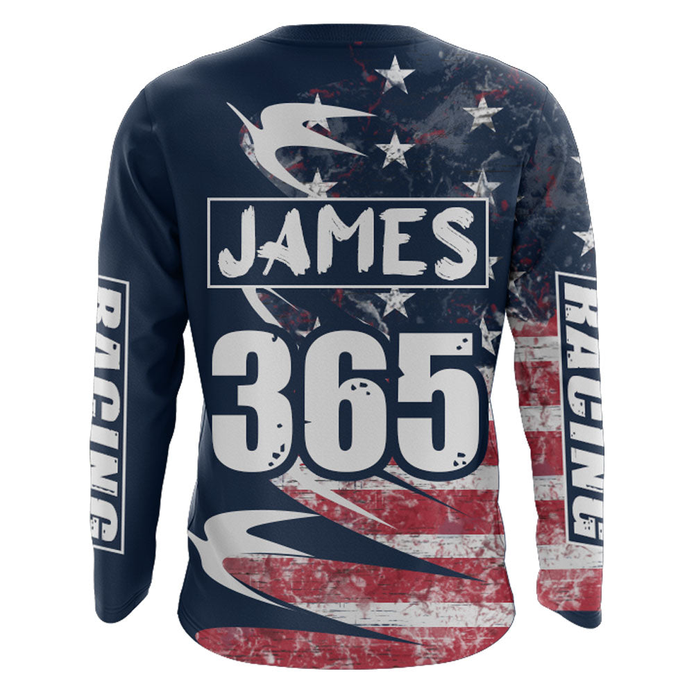 Motocross Jersey UPF30+ American Flag Dirt Bike Racing Adult&Kid Off-Road Motorcycle Shirt| XM67