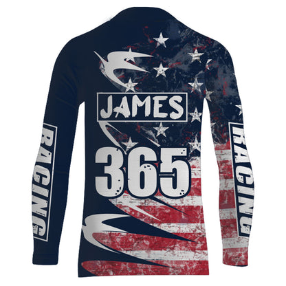 Motocross Jersey UPF30+ American Flag Dirt Bike Racing Adult&Kid Off-Road Motorcycle Shirt| XM67