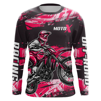 Girl Women Motocross Racing Jersey Pink Black UPF30+ Dirt Bike Shirt  Motorcycle Jersey XM220