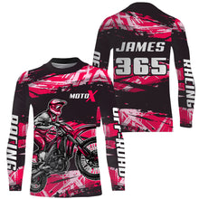 Load image into Gallery viewer, Girl Women Motocross Racing Jersey Pink Black UPF30+ Dirt Bike Shirt  Motorcycle Jersey XM220