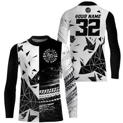 Custom Dirt Bike Racing Jersey UPF30+ Motocross Shirt for Men Women Kid  Work Less Ride More XM02