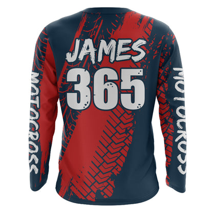 Motocross Racing Jersey UPF30+ Youth Adult&Kid Dirt Bike Motox Off-Road Red MX Racing Shirt XM86