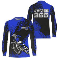 Load image into Gallery viewer, Blue Motocross Racing Jersey Men Kid Upf30+ Dirt Bike Off-Road Shirt MX Jersey XM192