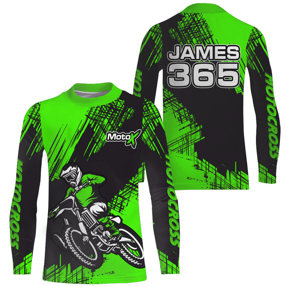 Green Motocross Racing Jersey Men Kid Upf30+ Dirt Bike Off-Road Shirt MX Jersey XM192