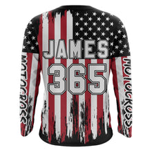 Load image into Gallery viewer, American Flag Motocross Racing Jersey Kid Women Men UPF30+ Dirt Bike Off-Road Shirt Patriotic XM96