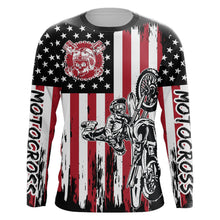 Load image into Gallery viewer, American Flag Motocross Racing Jersey Kid Women Men UPF30+ Dirt Bike Off-Road Shirt Patriotic XM96
