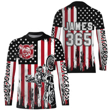 Load image into Gallery viewer, American Flag Motocross Racing Jersey Kid Women Men UPF30+ Dirt Bike Off-Road Shirt Patriotic XM96