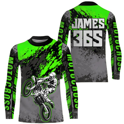 Motocross Racing Jersey Green Upf30+ Dirt Bike Shirt Men Women Kid MX Off-Road Jersey XM154
