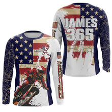 Load image into Gallery viewer, Motocross Racing Jersey UPF30+ American Flag Dirt Bike Shirt Kid Men Women Map US Patriotic XM102