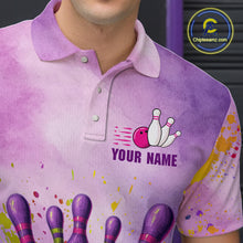 Load image into Gallery viewer, Purple Bowling Shirts for Women Men Team Bowling Polo &amp; Quarter Zip for Bowlers MBL119