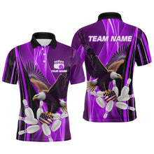 Load image into Gallery viewer, Custom Purple Eagle Bowling Shirt for Men Women Team Bowling Polo Shirts &amp; 1/4 Zip MBL95