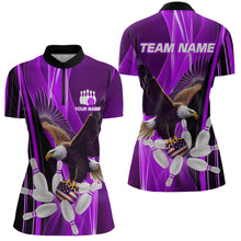 Load image into Gallery viewer, Custom Purple Eagle Bowling Shirt for Men Women Team Bowling Polo Shirts &amp; 1/4 Zip MBL95