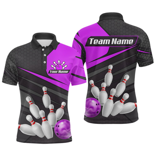 Purple Bowling Shirt for Men&Women Team Bowling Jersey Colorful Bowling Polo & 1/4 Zip MBL49