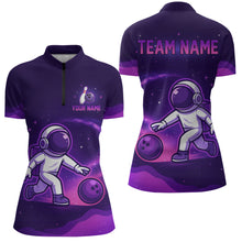 Load image into Gallery viewer, Astronaut Purple Bowling Shirts for Women Men Team Custom Galaxy Bowling Jerseys MBL168