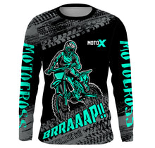 Load image into Gallery viewer, Motocross Jersey Kid Men Dirt Bike Racing Shirt Upf30+ Off-road Motorcycle Jersey Turquoise XM202