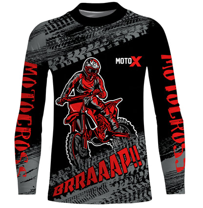 Motocross Jersey Kid Men Dirt Bike Racing Shirt Upf30+ Off-road Motorcycle Jersey Red XM202