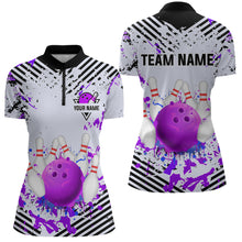 Load image into Gallery viewer, Purple Bowling Shirts Custom Watercolor Bowling Jersey for Men Women with Team Name MBL53