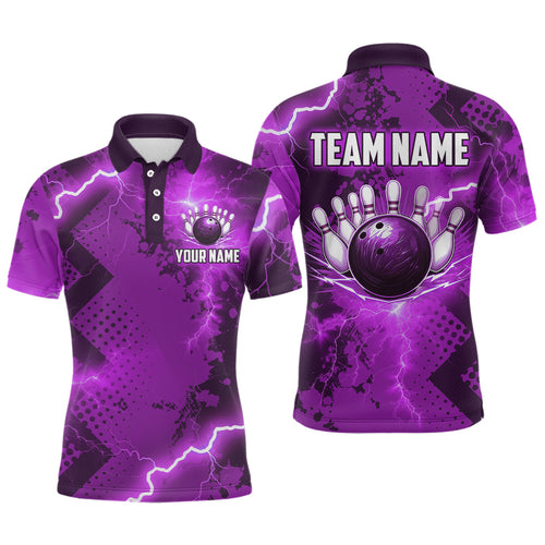 Thunder Lightning Bowling Shirt Purple Bowling Jersey Men Women Team Bowling Shirts MBL64
