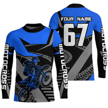 Load image into Gallery viewer, Blue Motocross Racing Jersey Women Men Kid Motorcycle Dirt Bike Shirt XM292