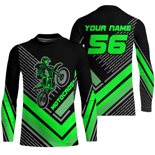Motocross Racing Jersey Green Custom Dirt Bike Motorcycle Shirt For Kid Men Women XM295