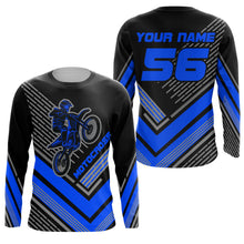 Load image into Gallery viewer, Motocross Racing Jersey Blue Custom Dirt Bike Motorcycle Shirt For Kid Men Women XM295