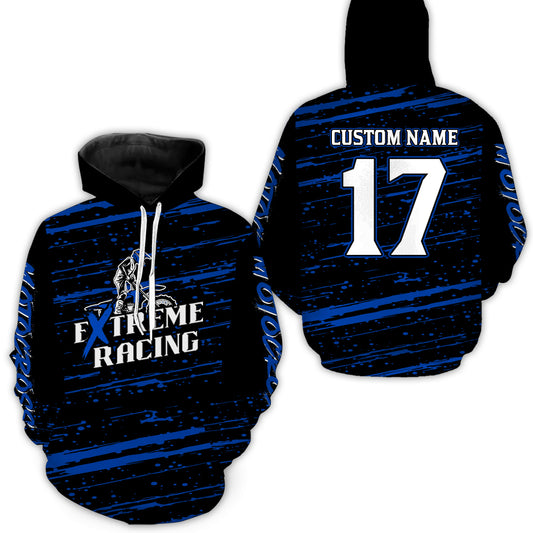 Blue Motocross Hoodie for Men Women Dirt Bike Hoodie Off-road Racing Jersey MH134