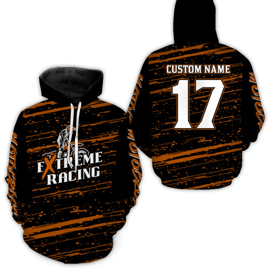 Orange Motocross Hoodie for Men Women Dirt Bike Hoodie Off-road Racing Jersey MH134