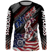 Load image into Gallery viewer, American Flag Motocross Jersey UPF30+ Youth Dirt Bike Shirt Patriotic Extreme MX Racing Shirt XM123