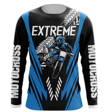 Load image into Gallery viewer, Motocross Racing Jersey Blue Youth Men Kid UPF30+ Dirt Bike Shirt Off-Road Motorcycle Shirt XM211