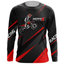 Load image into Gallery viewer, Custom Motocross Jersey Red Youth Men Kid UPF30+ Dirt Bike Shirt Motorcycle Shirt XM217