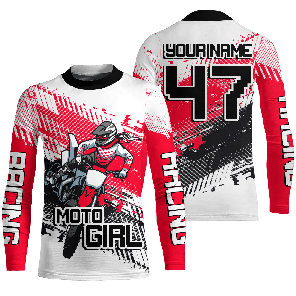Motocross Racing Jersey Pink Girl Women UPF30+ Dirt Bike Shirt Off-Road MX Racing Jersey XM219