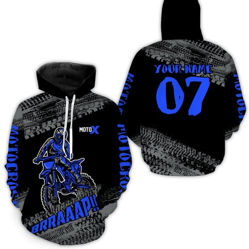 Blue Motocross Hoodie Jersey Men Women Motorcycle Hoodie Dirt Bike Hoodie Zip MH148