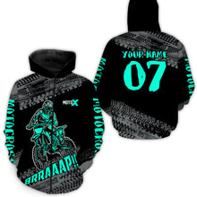 Load image into Gallery viewer, Turquoise Motocross Hoodie Jersey Men Women Motorcycle Hoodie Dirt Bike Hoodie Zip MH148