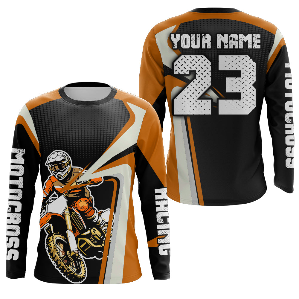 Custom Motocross Jersey Orange Dirt Bike Shirt For Kid Women Men Off-road Shirt XM307