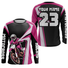 Load image into Gallery viewer, Custom Motocross Jersey Pink Dirt Bike Shirt For Kid Women Men Off-road Shirt XM307