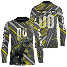 Load image into Gallery viewer, Dinosaur Motocross Jersey Yellow&amp;Grey Dirt Bike Jersey for Men Kid Women Upf30+ XM349