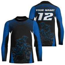 Load image into Gallery viewer, Custom Blue Motocross Racing Jersey Dirt Bike Off-road Riding Jersey Men Kid Women XM356