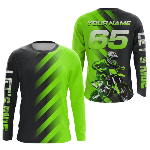 Custom Green Motocross Jersey Dirt Bike Off-road Jersey for Men Kid Women Boys Girls XM358